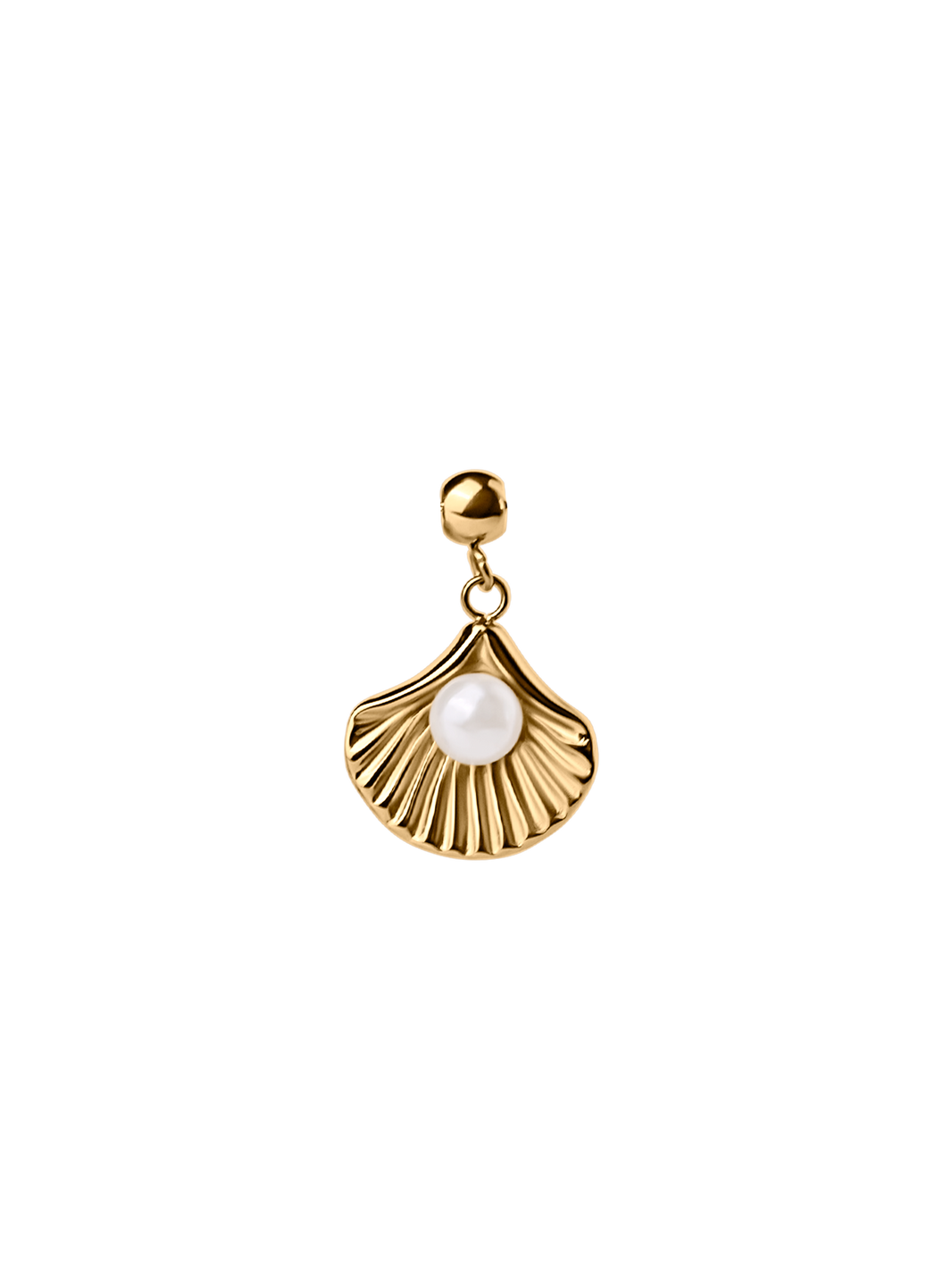 seashell charm waterproof 18k gold PVD plating, freshwater pearls