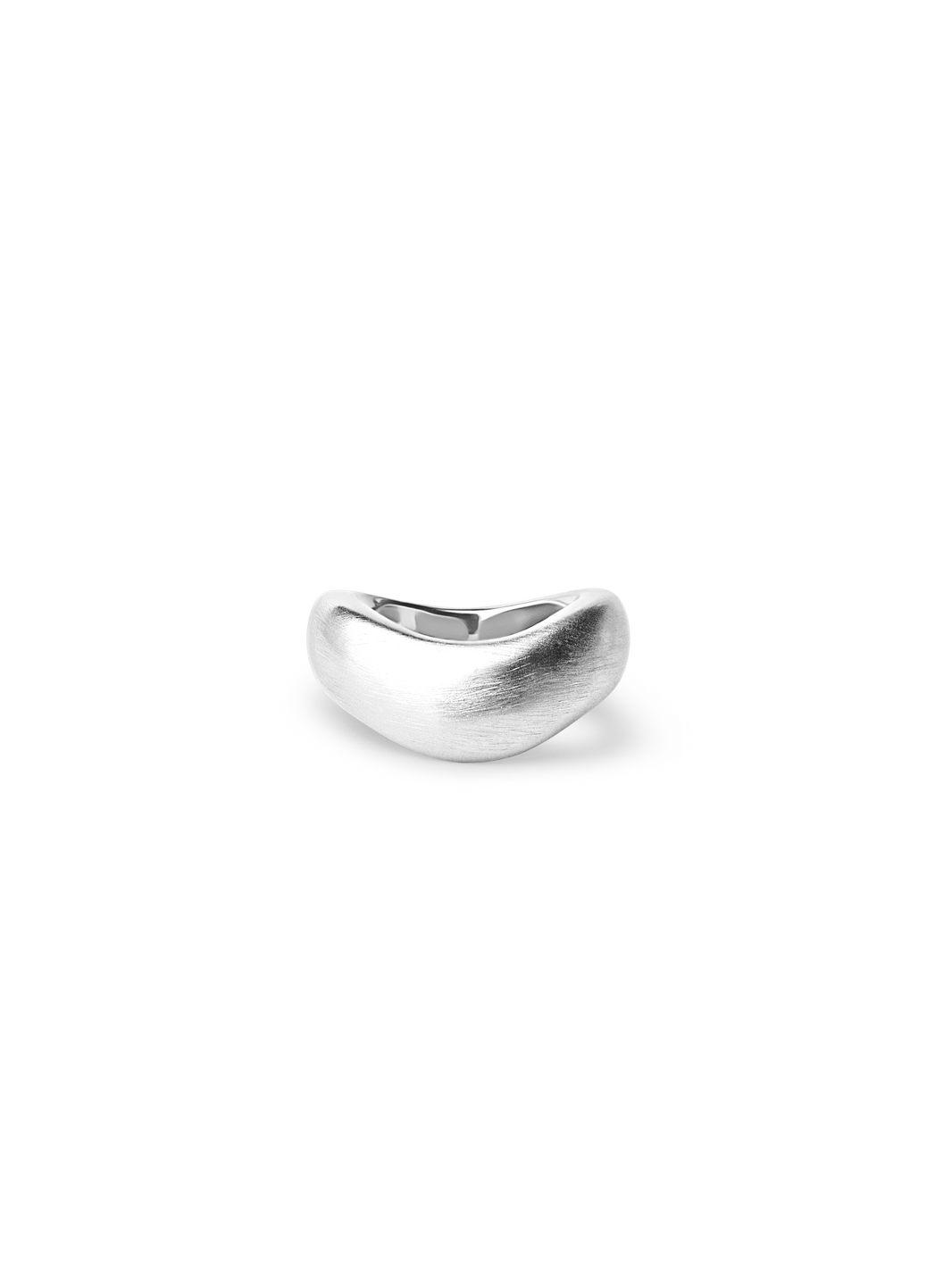 Wavy Brushed Chunky Ring Silver 925 silver plated brass