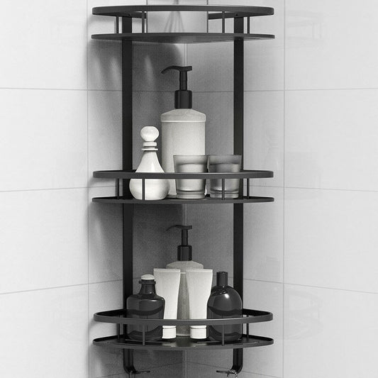 Space Aluminum Bathroom Shelf No Punching Shower Caddy Sheves Kitchen  Storage Basket Adhesive Suction Corner Shelves Shower