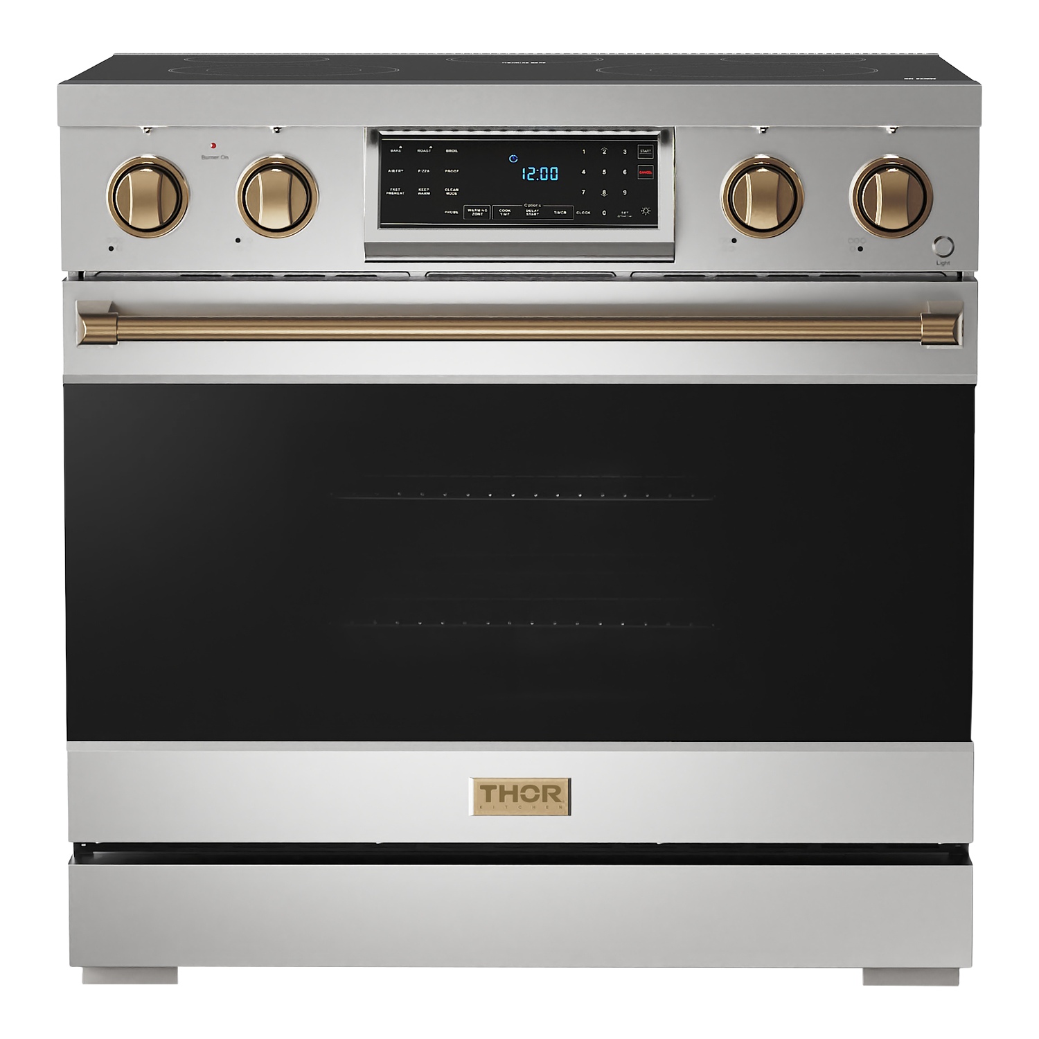 RSE36-BRZ - Gordon Ramsay by THOR Kitchen 36 Inch Professional Electric Range with Tilt Panel Touch Control in Stainless Steel/Bronze