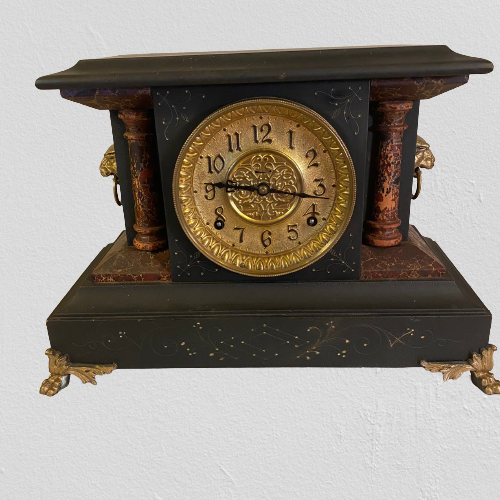 Rare Antique Welch Leno Black Mantle Clock – Unique Antiques of