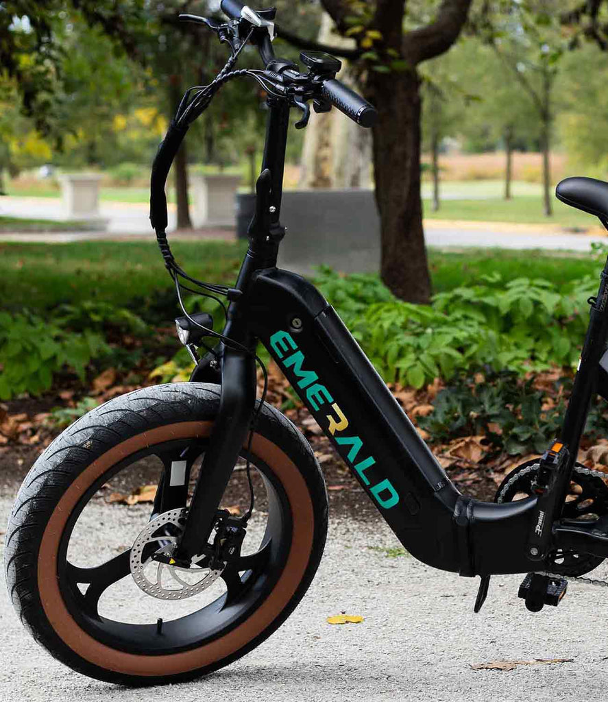 Up close shot of Emerald Fold Ebike