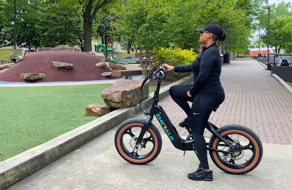 Woman enjoying a Memorial Day ebike ride 