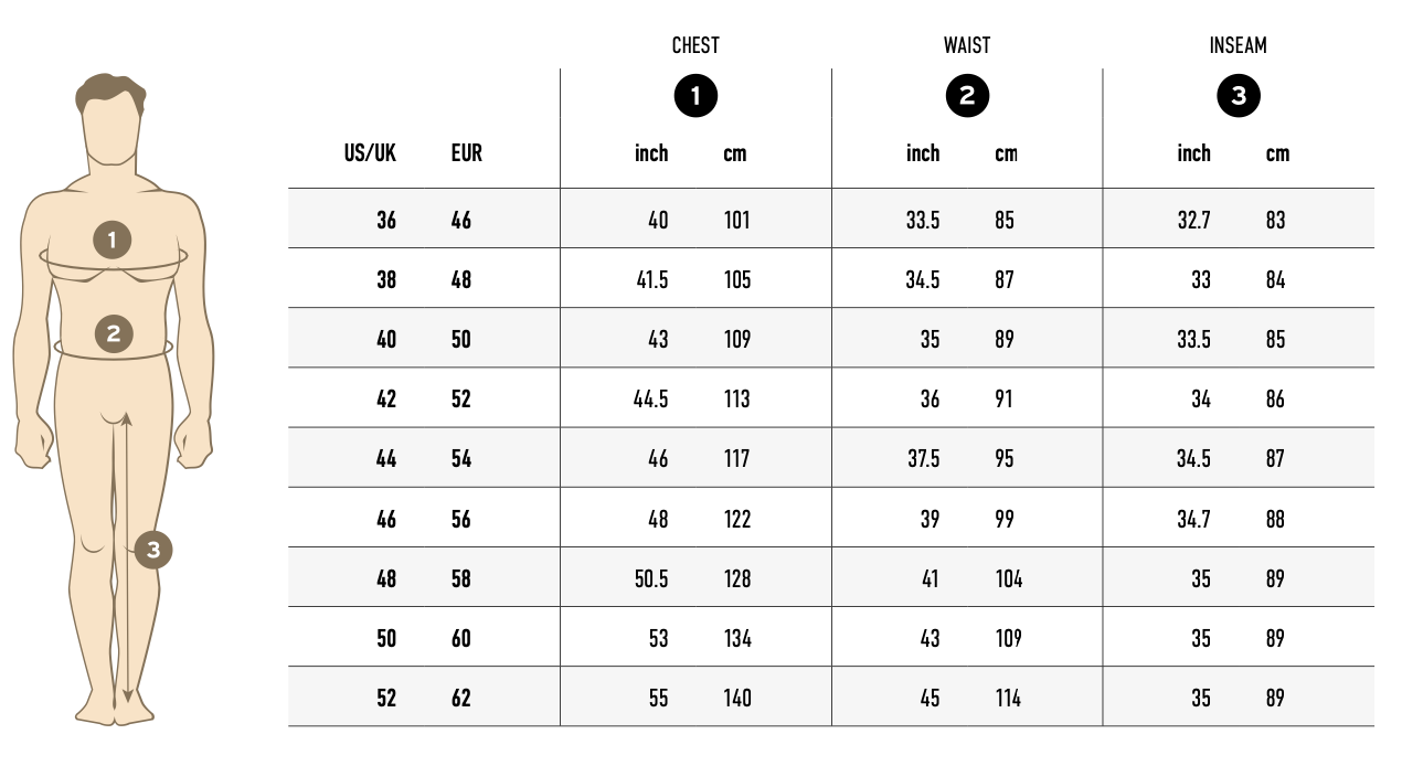 Men's Size Guides