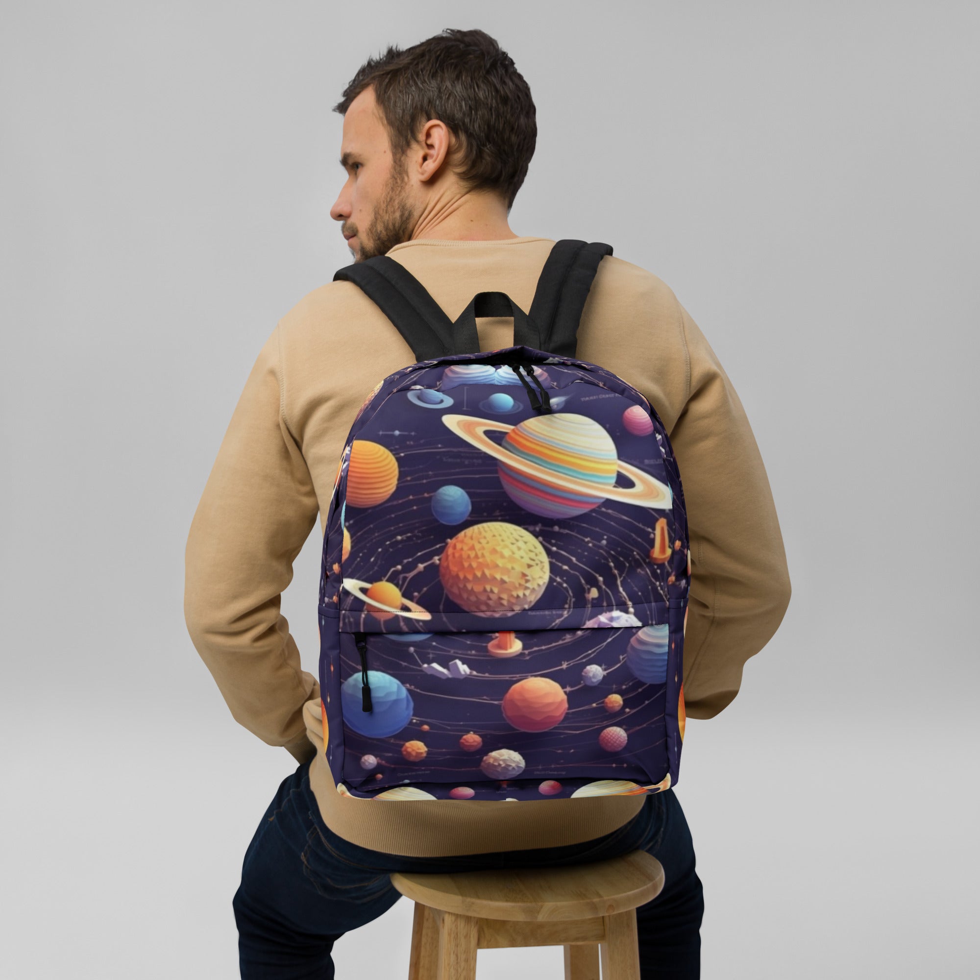 3D Optimized Shana Liu Design: "Universal Series" Purple Universal and Planets Backpack