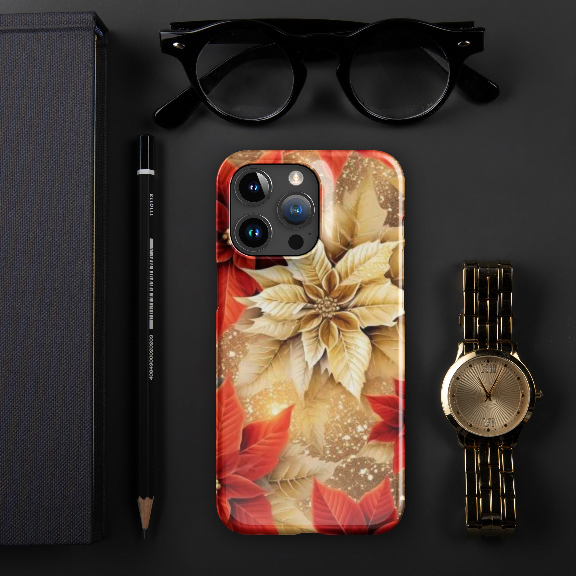 Rich Pivot Christmas Gold Flowers 3 2023 by Shana Liu - Snap Case for iPhone®