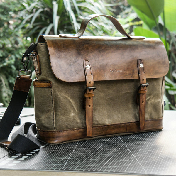 【PDF Pattern】Vegetable tanned leather, color wiped, vintage messenger bag PDF Pattern