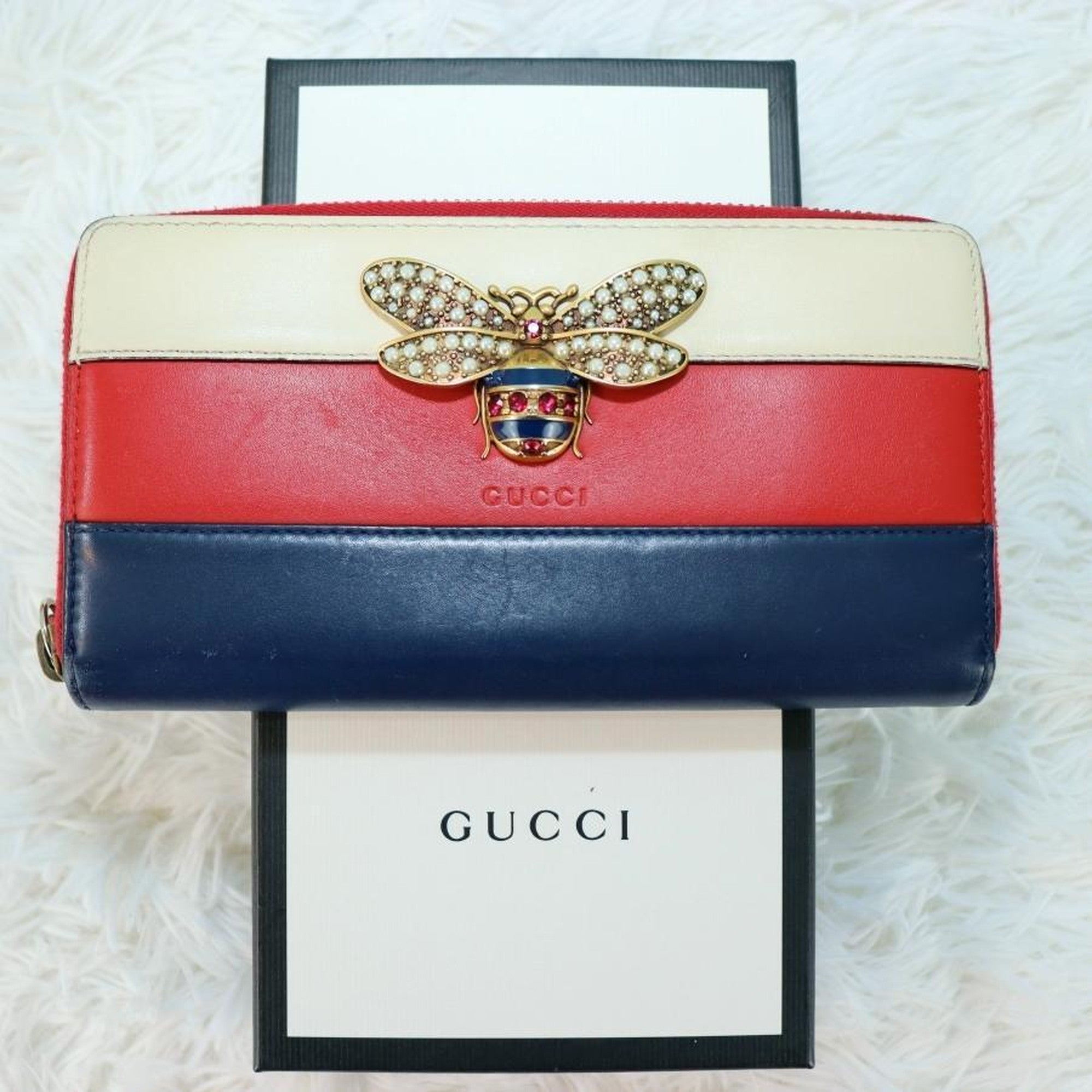 グッチ GUCCI ラウンドファスナー長財布 クイーン マーガレット - 長財布