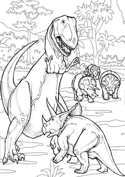 tyrannosaurus rex and triceratops 