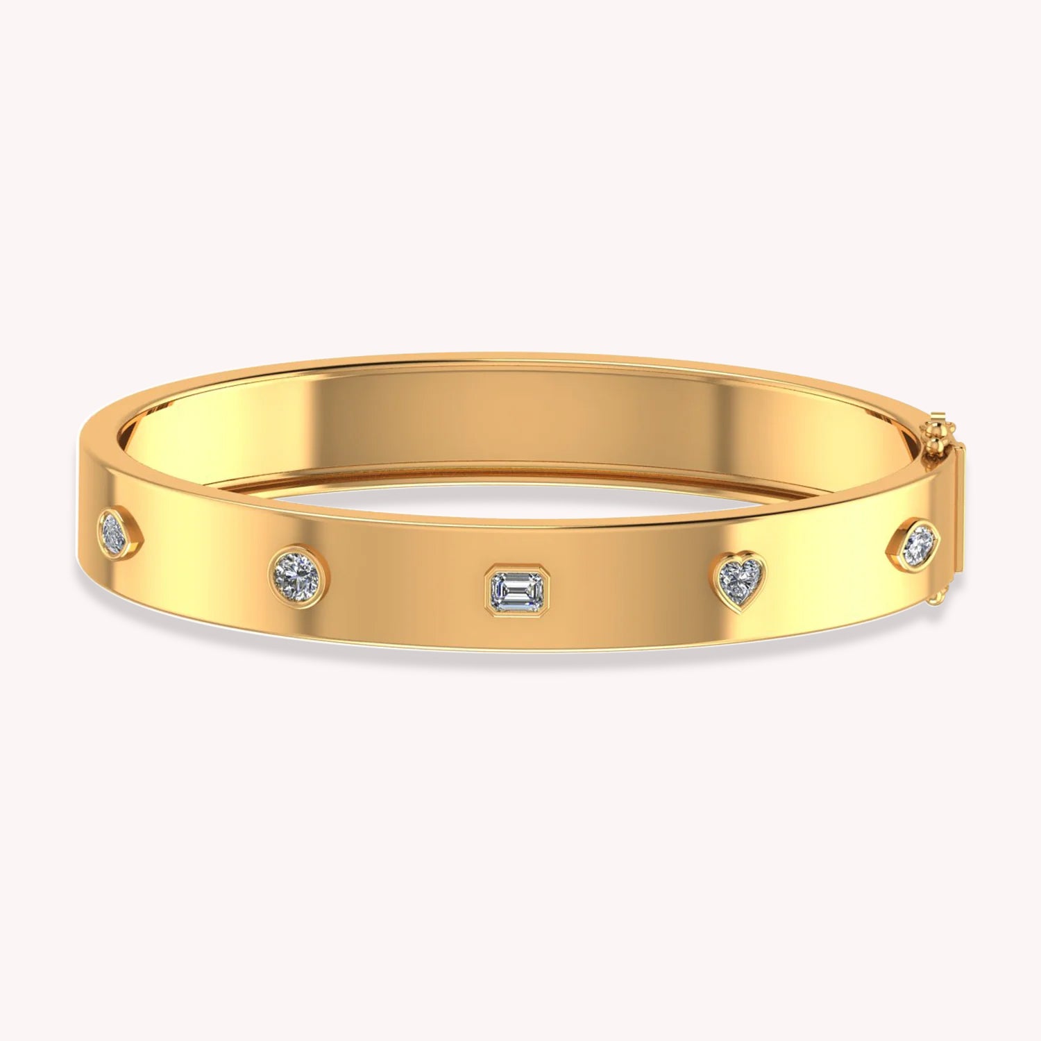 Multi Shape Lab Created Moissanite 10MM Width Bangle Bracelet
