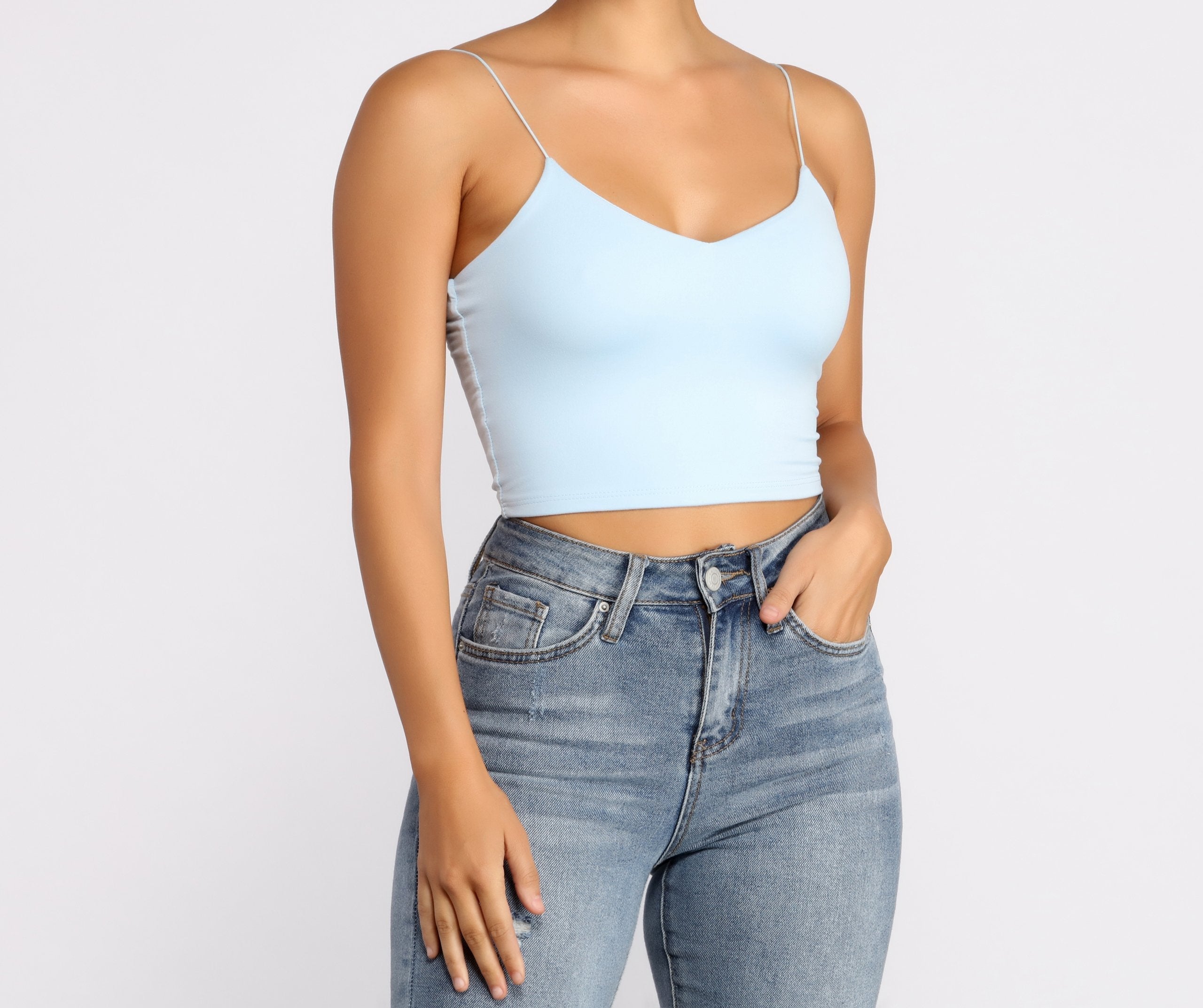 Bungee Strap Basic Crop Top