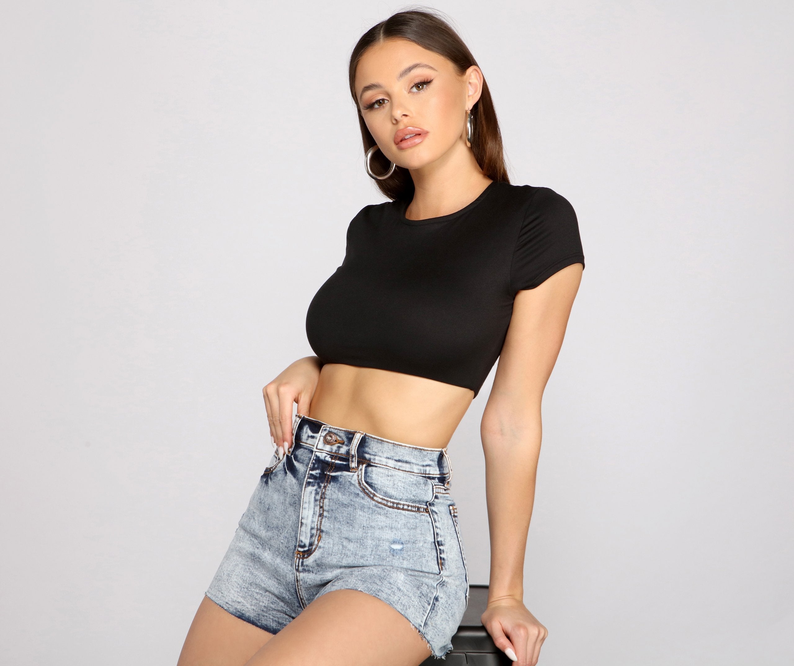 Basic Must-Have Knit Crop Top