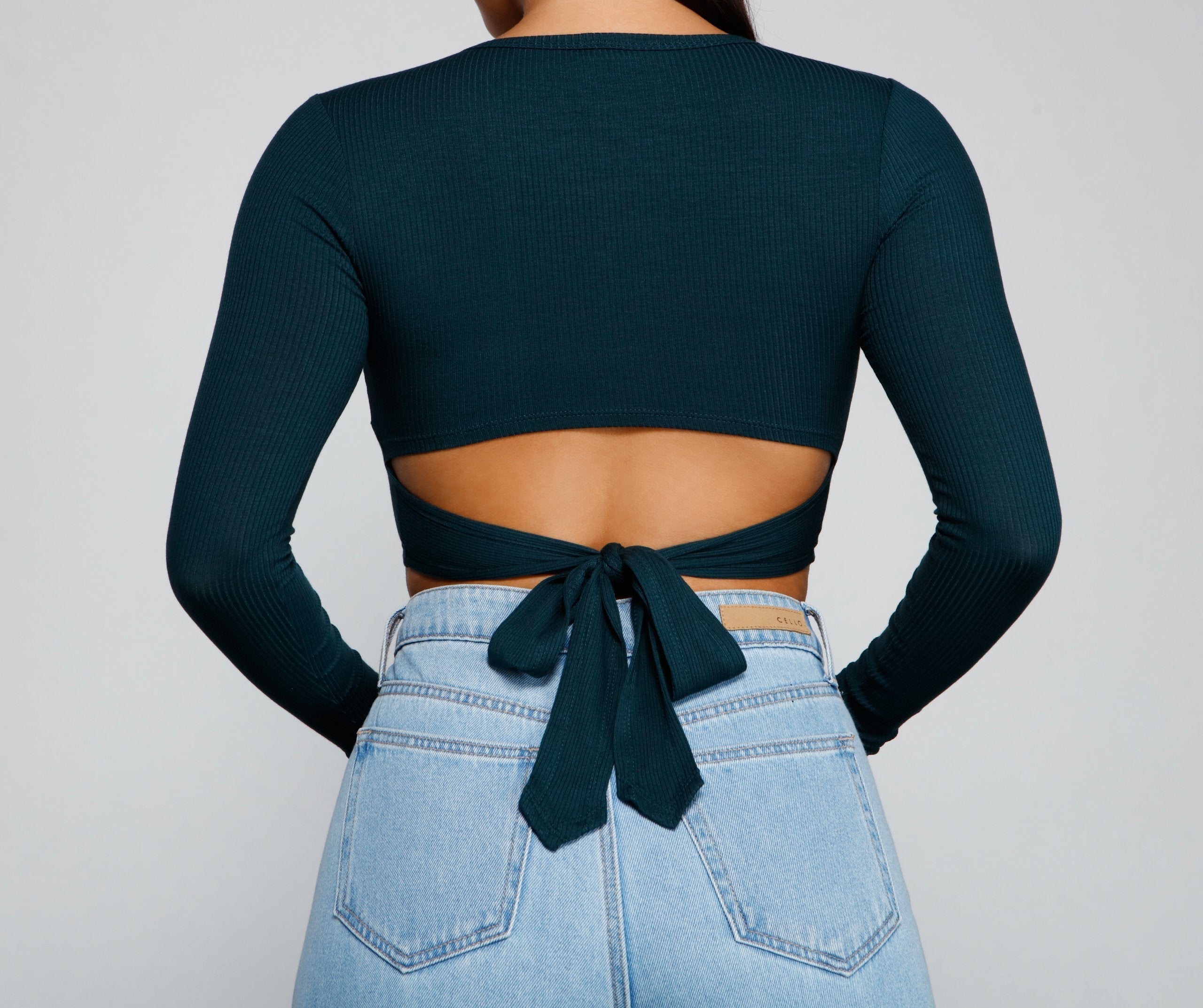 Go With It Ribbed Knit Crop Top - Image 4