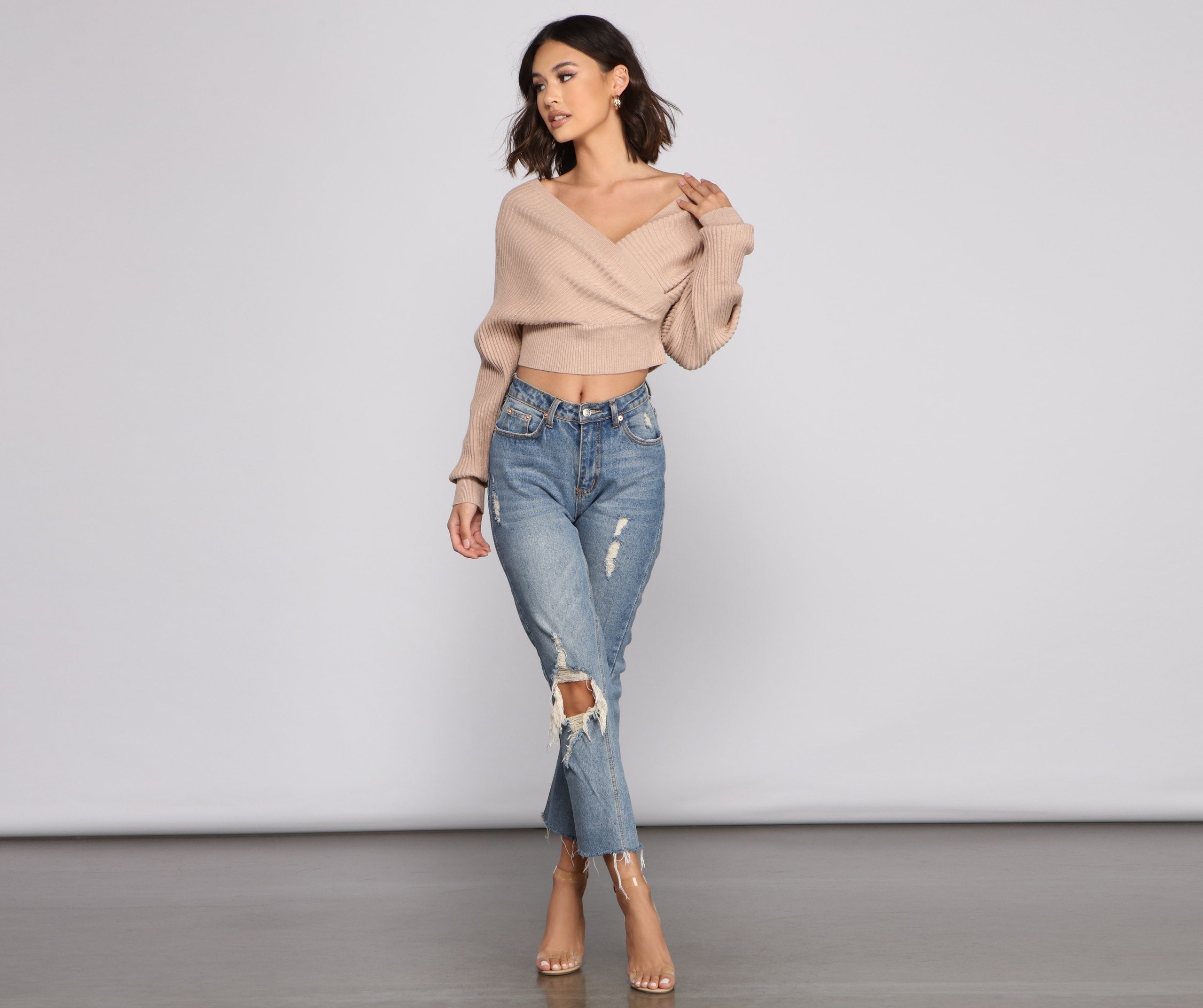 Glitter And Gleam Ribbed Knit Sweater - Image 4