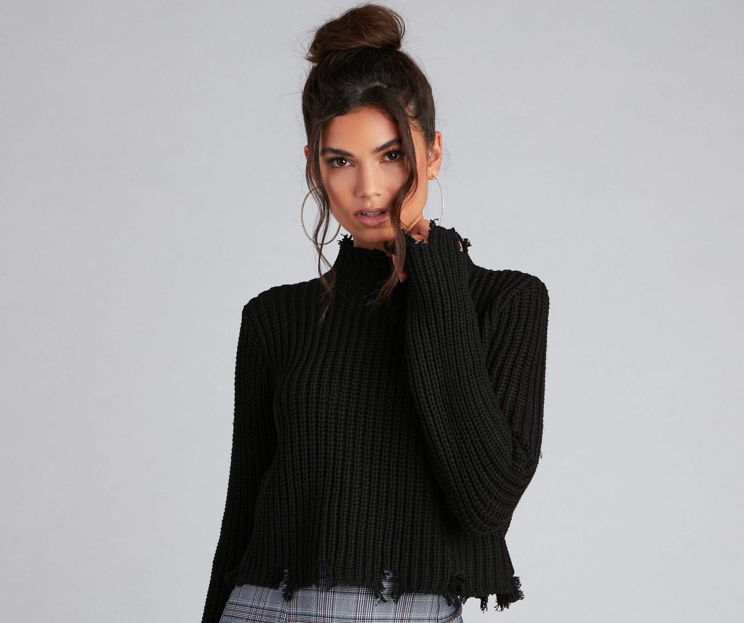 Major Destruction Cropped Knit Sweater - Image 6