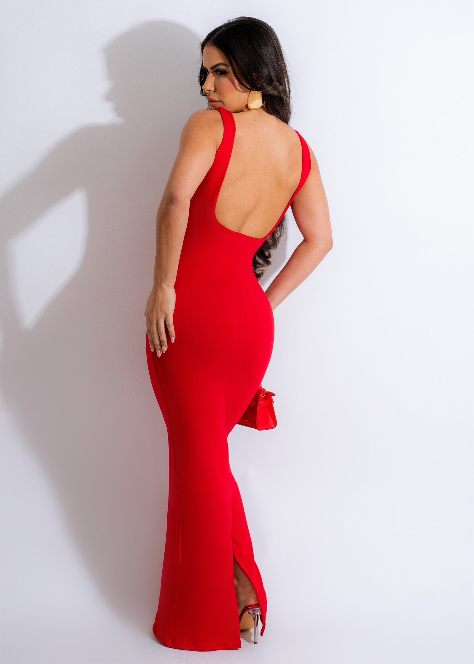 An Illusion Maxi Dress Red