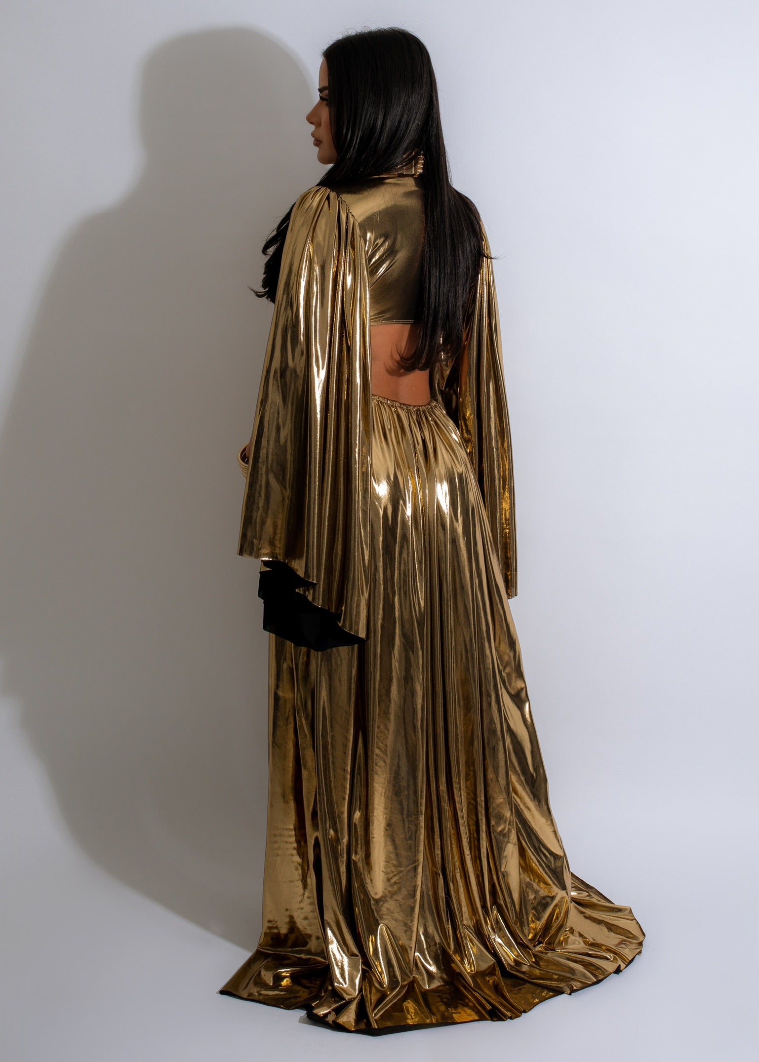 Portrait Of Our Love Metallic Maxi Dress Gold