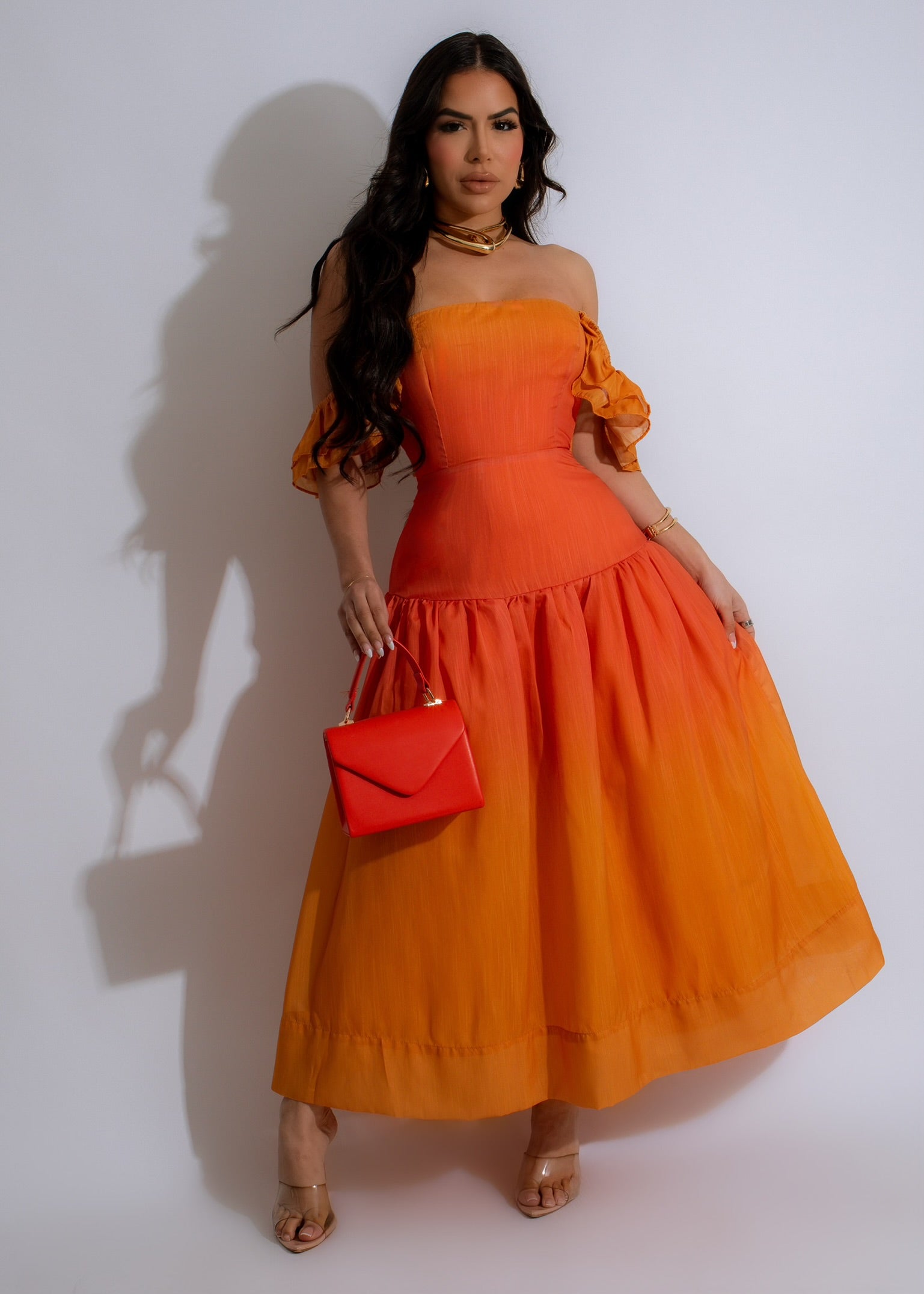 Citrus Dream Midi Dress Orange