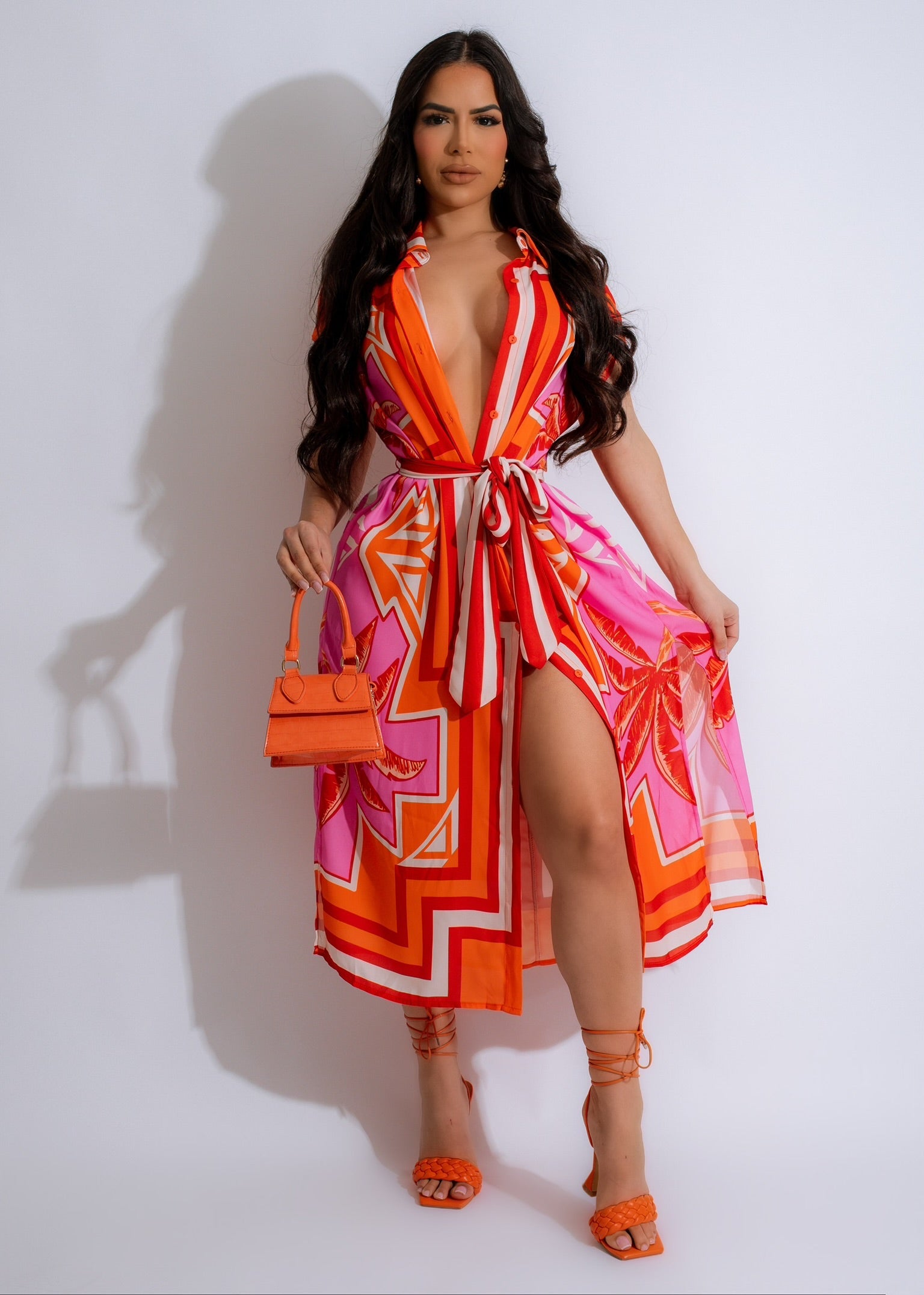 Solstice Of Love Midi Dress Orange