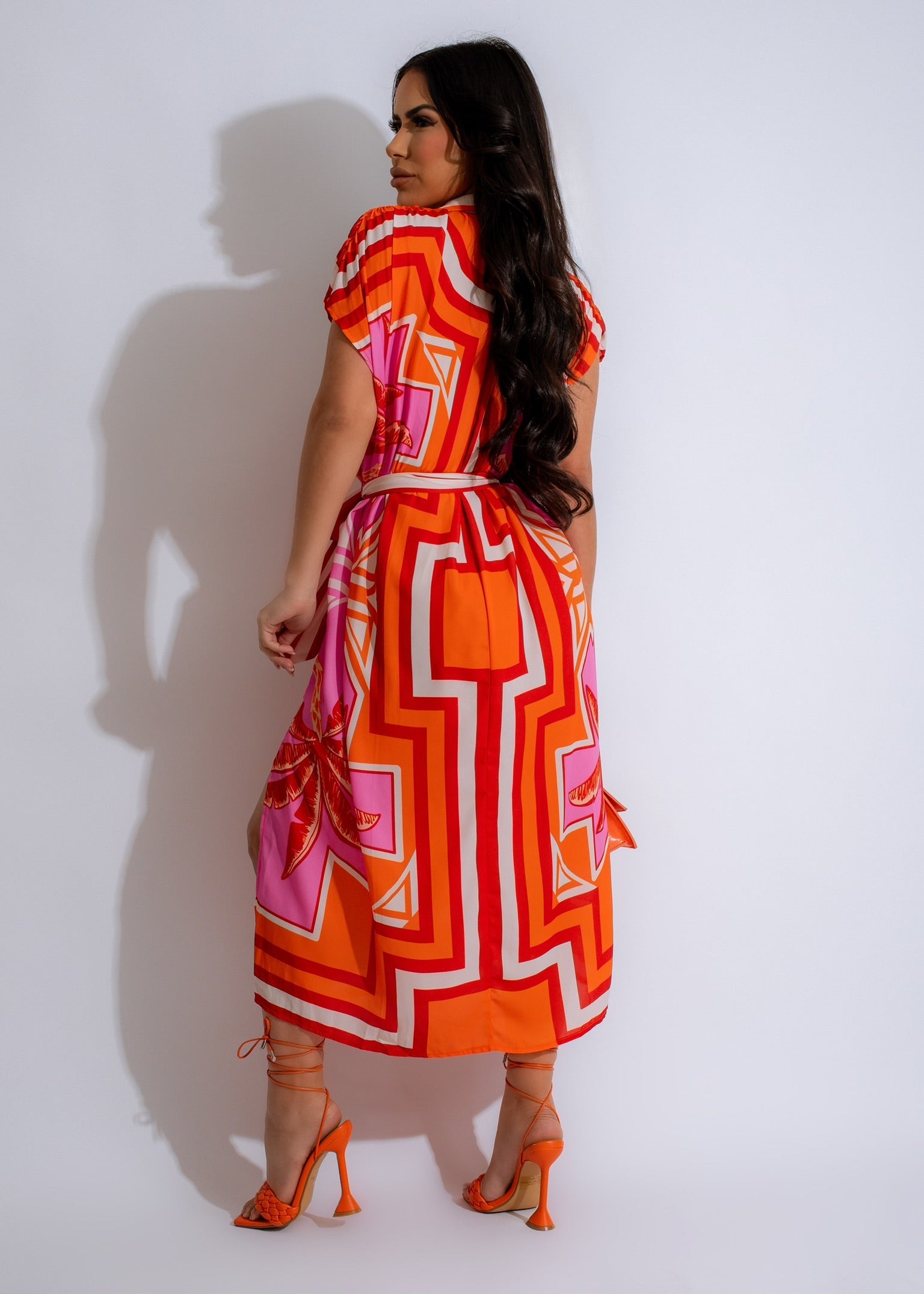 Solstice Of Love Midi Dress Orange