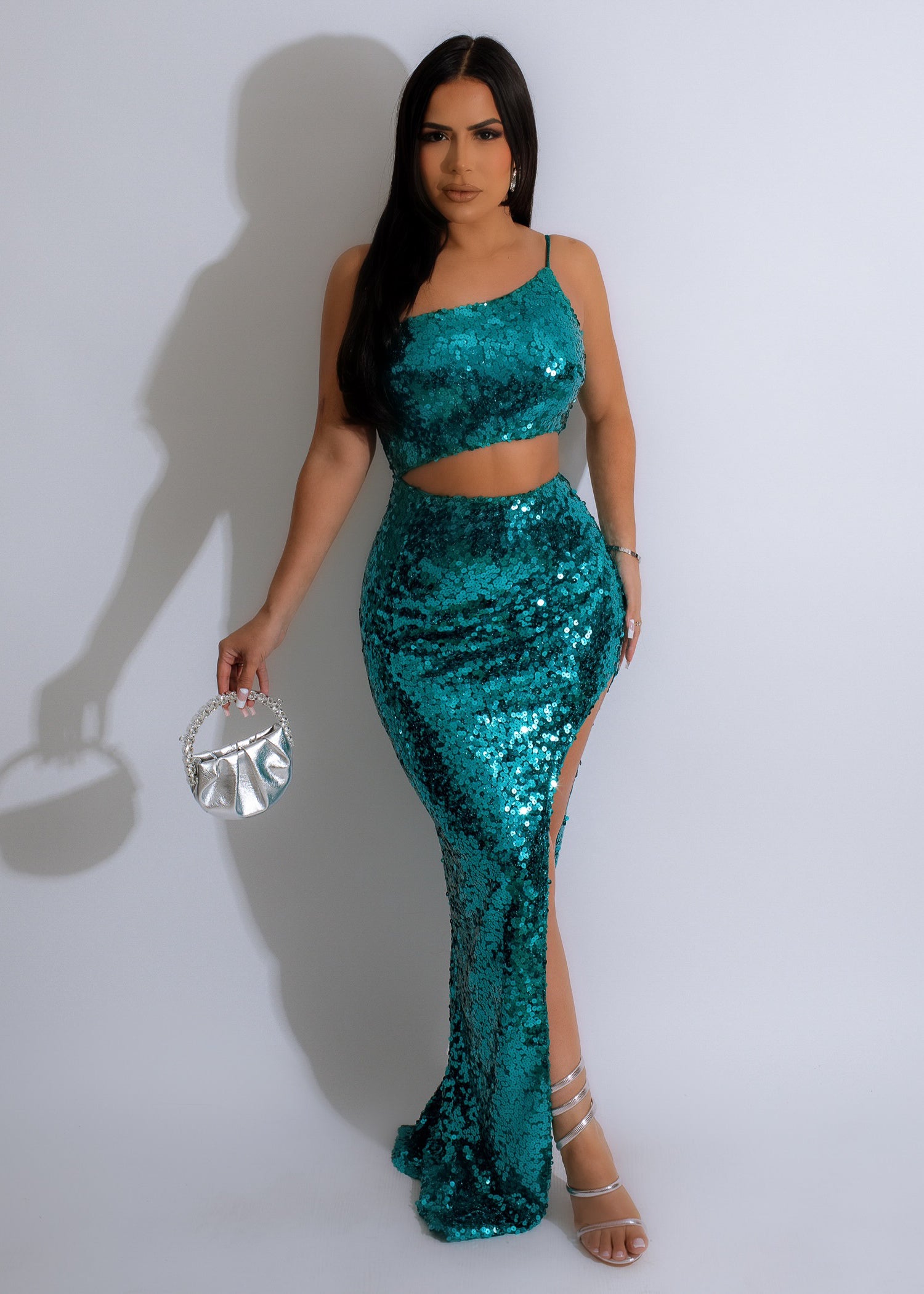 Got The Look Sequin Maxi Dress Green