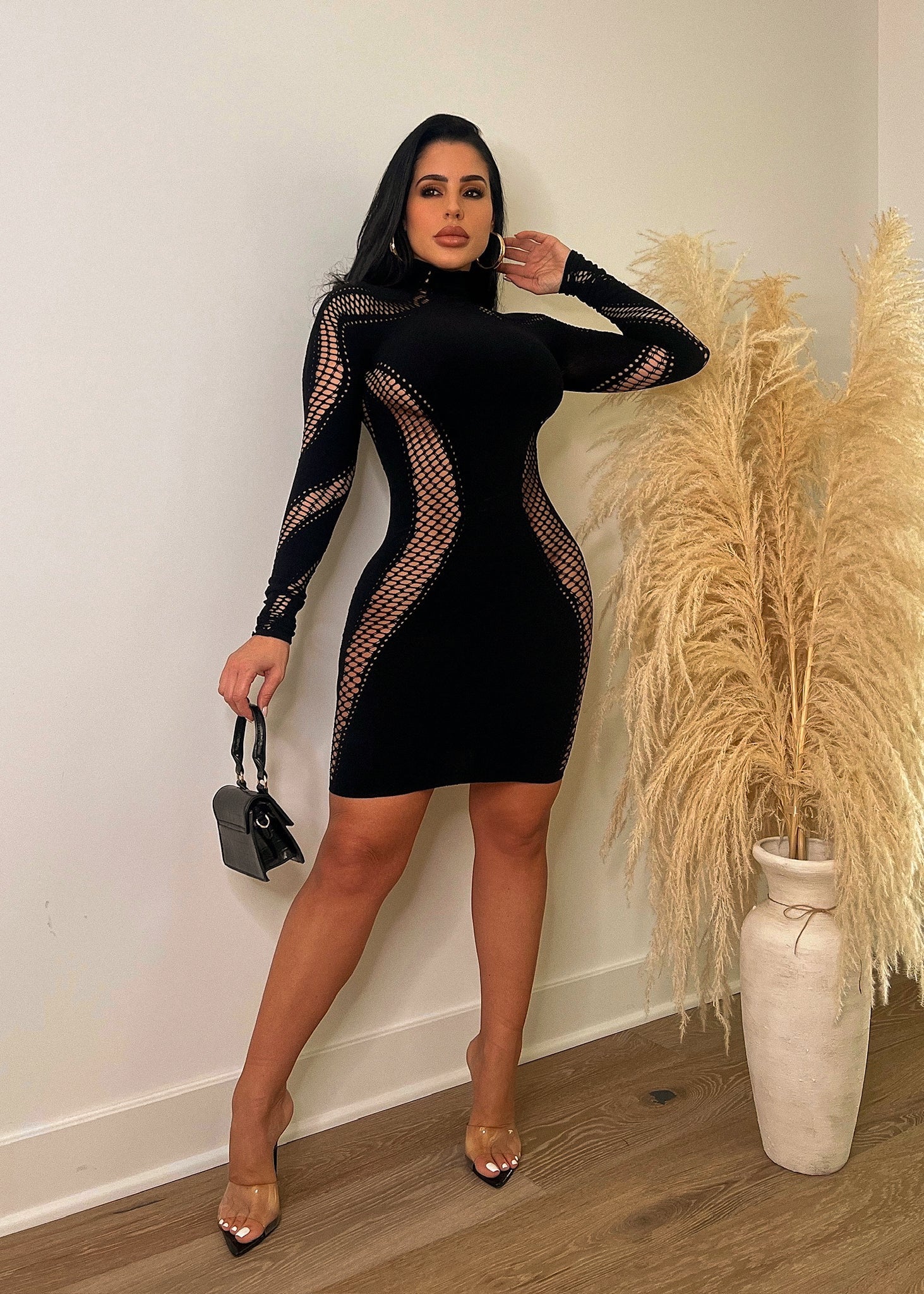 Getting Hotter Mini Dress Black