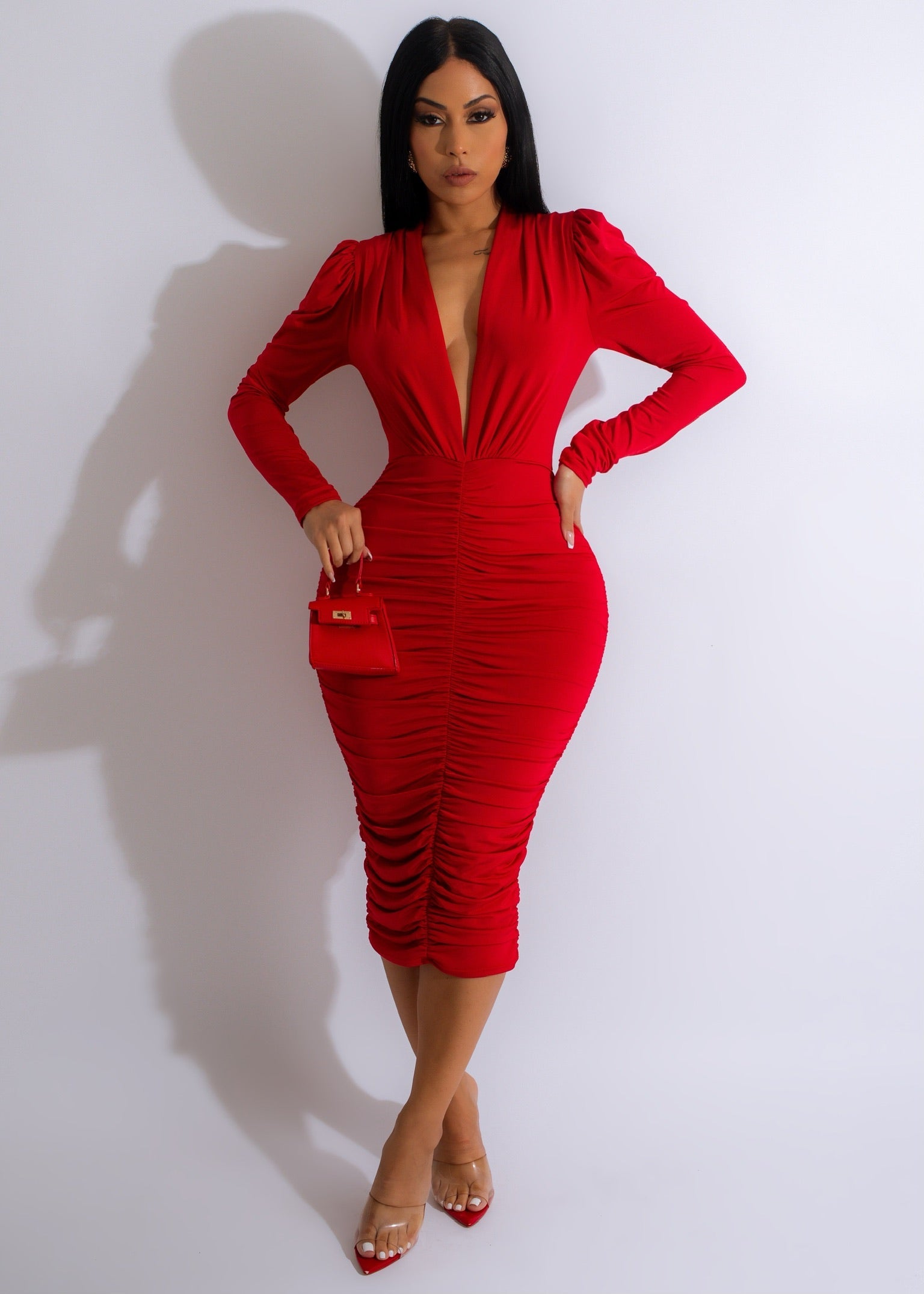 Sexy Dreamer Midi Dress Red