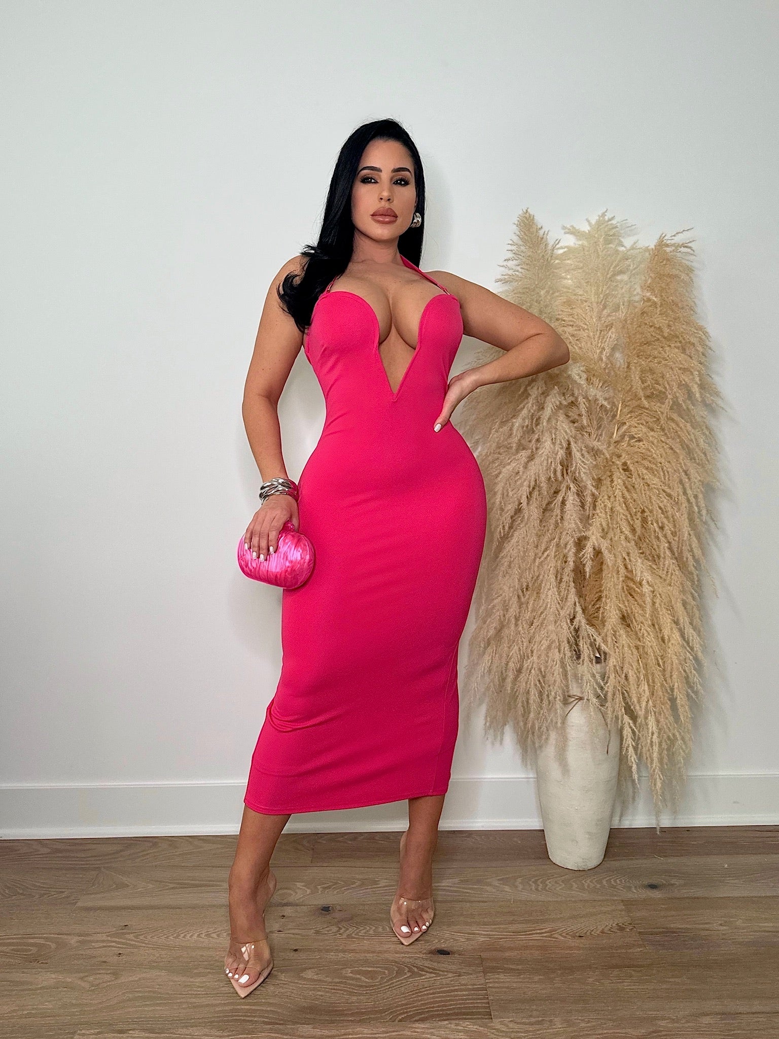 Beauty In A Midi Dress Pink