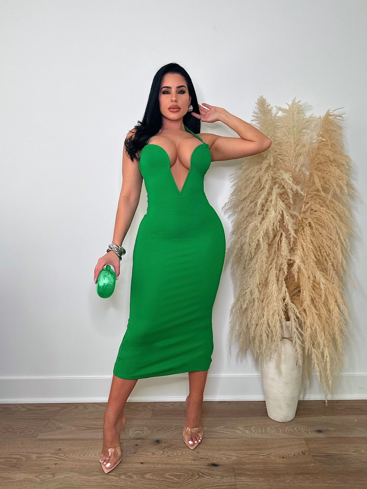 Beauty In A Midi Dress Green