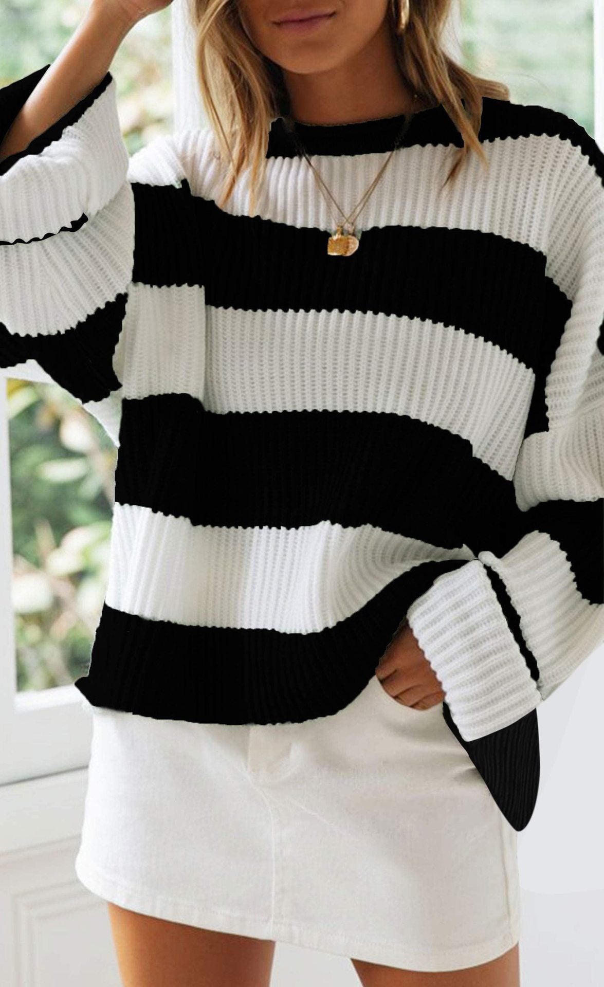 All About The Stripes Cropped Sweater