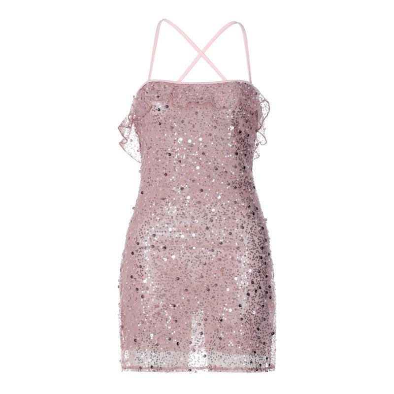 Rosy Giggles Sequined Mini Dress