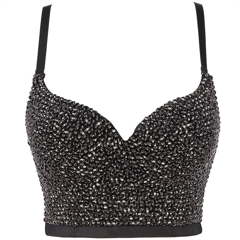 Daring Rhinestone Diva Cropped Bustier