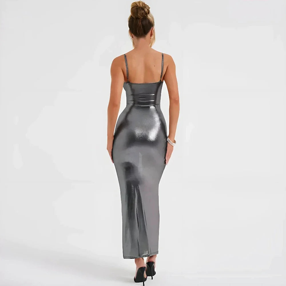 The Language Of Love Metallic Maxi Dress