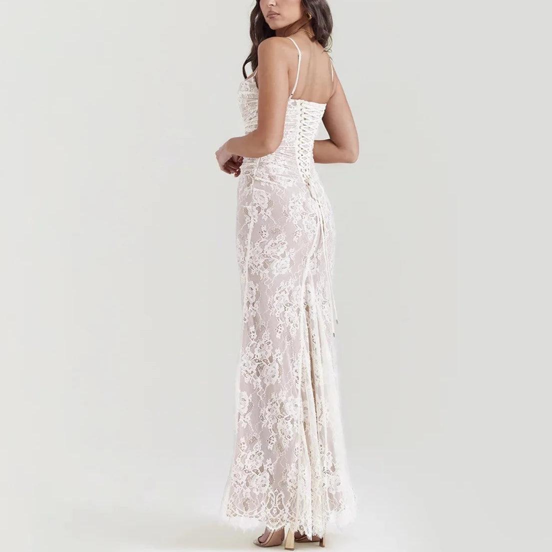 Between Two Worlds Vintage Lace Maxi Dress