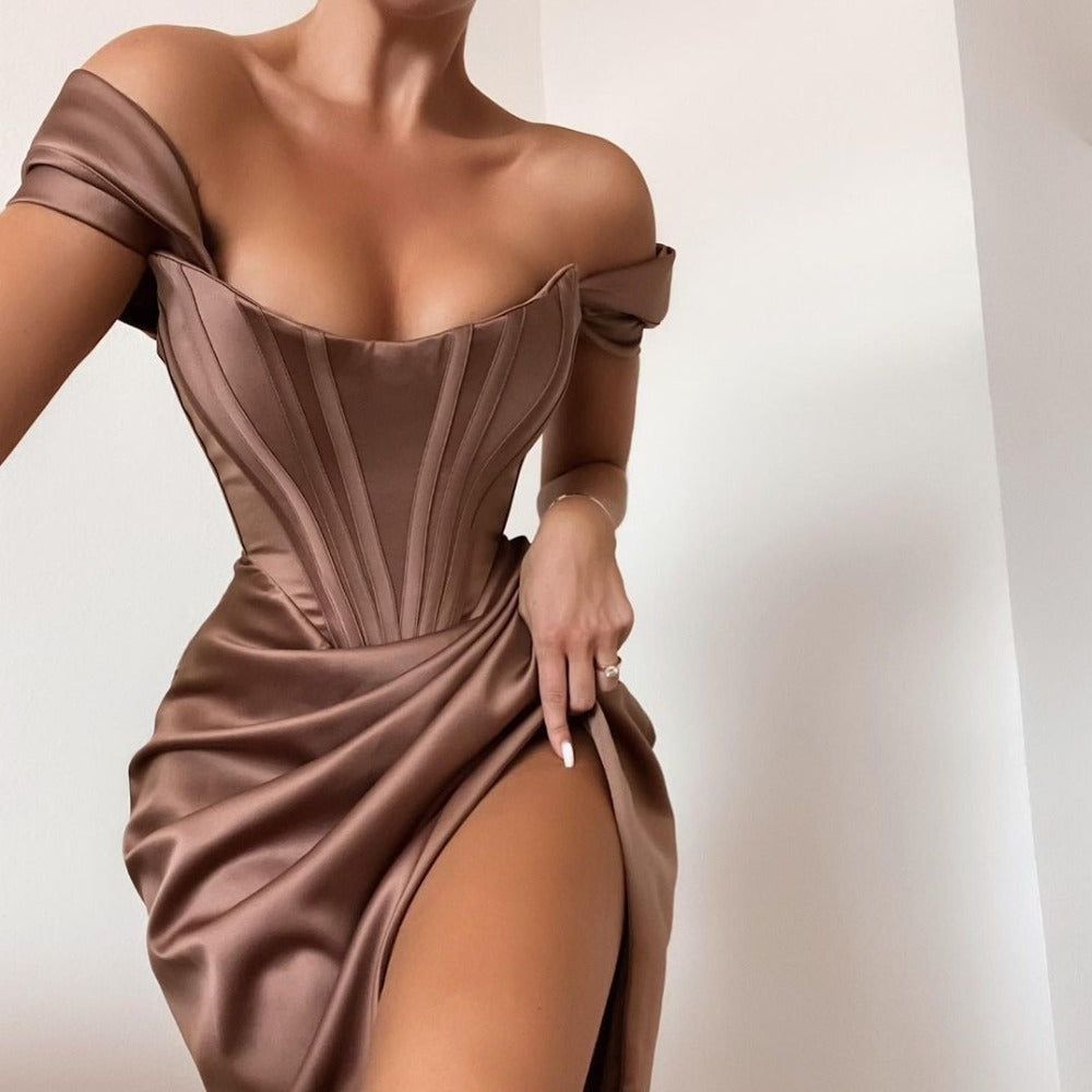 Bella Elegant Off The Shoulder Corset Dress