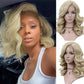 FAVE Loose Body Wave Curly Synthetic Bob Wig Side Part Lace Wigs For Black White Woman Cosplay Party Daily Heat Resistant Fiber