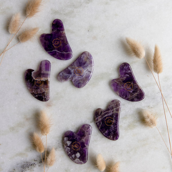Amethyst gua sha stones