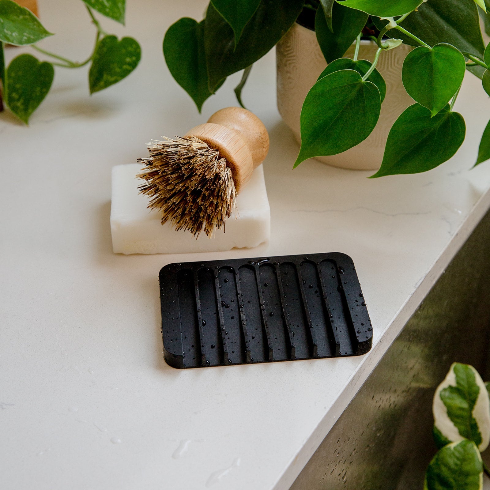 Rectangular Self-Draining Teak Wood Soap Dish from Guatemala - Serenity