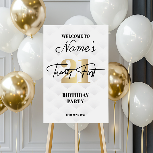 PAMPAS Birthday Party Welcome Sign, A1, A2, A3 or A4, 16th 18th