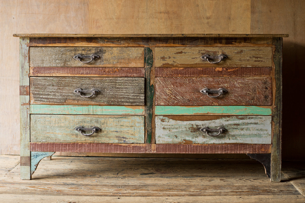 6 Drawer Patchwork Reclaimed Dresser Shop Nectar