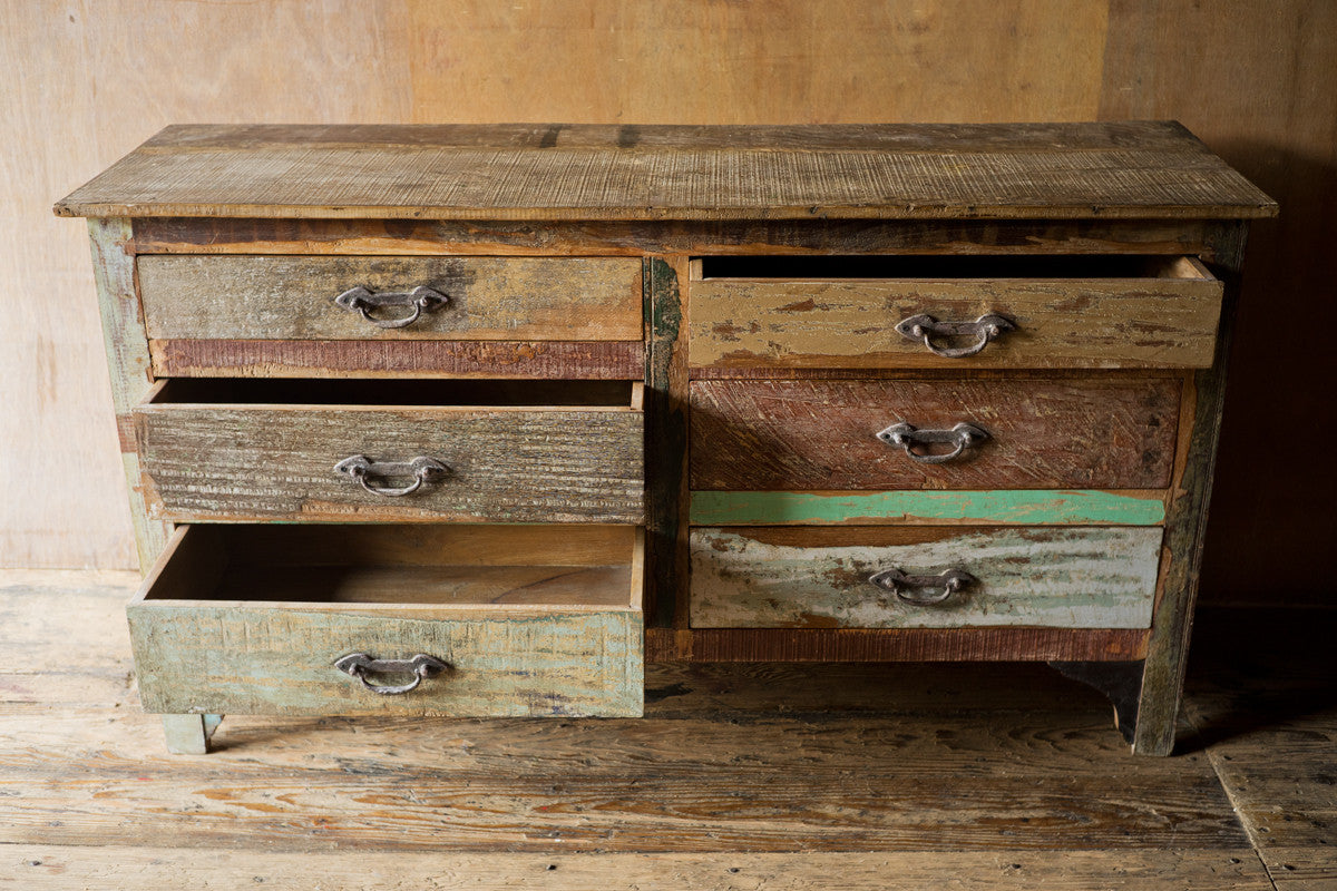 6 Drawer Patchwork Reclaimed Dresser Shop Nectar