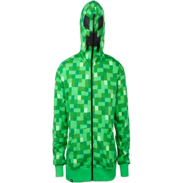 Minecraft Mens Creeper Zip Up Hoodie Stashriot 