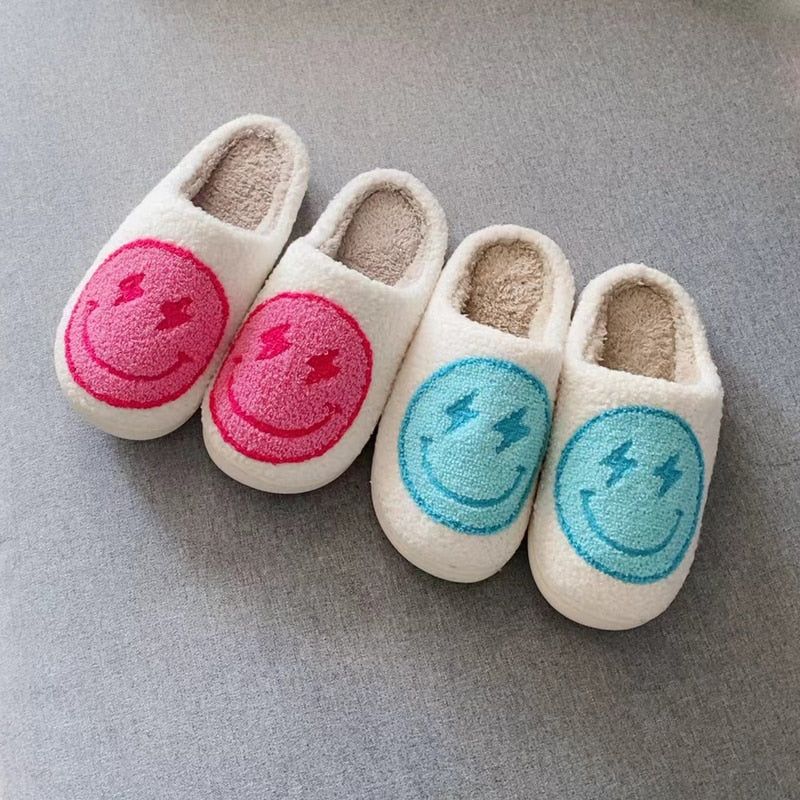 pink preppy smiley face slippers – Cowgirl Clutch