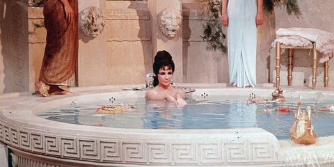 Queen Cleopatra taking a bath