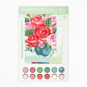 Elle Cree Roses in Vase Paint-by-Number Kit - Awayday