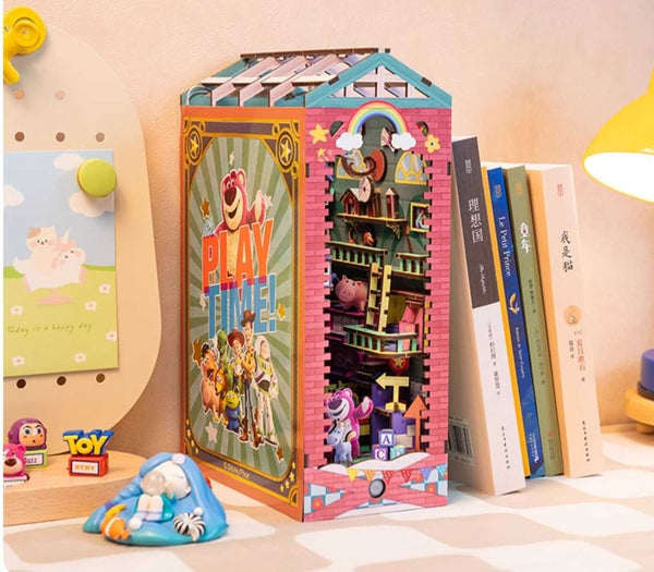 Toy Story DIY Book Nook Kit, a miniature crafts inspired by the film "Toy Story", perfect for 3D puzzles bookend lovers, model building lovers, dollhouse collectors, bookshelf insert decor, A great DIY project for Toy Story fans.