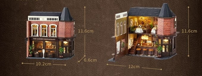 Corner Restaurant DIY Dollhouse Kit | Mini House | Miniature House Crafts