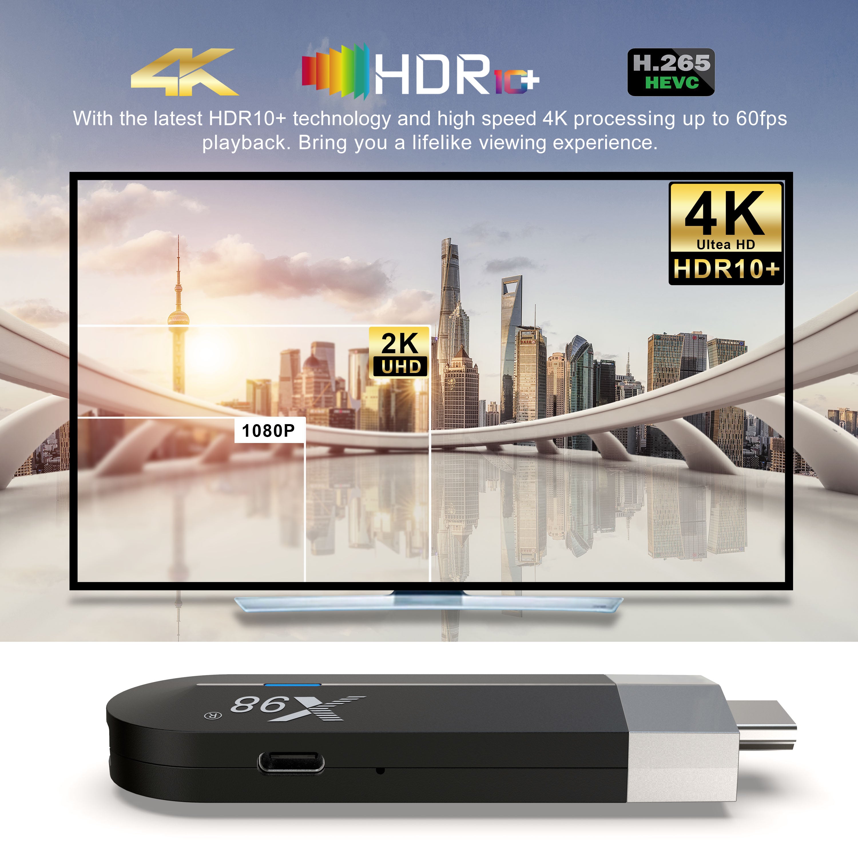 X98 S500 4K Android 11 TV Stick Amlogic S905Y4 Quad core