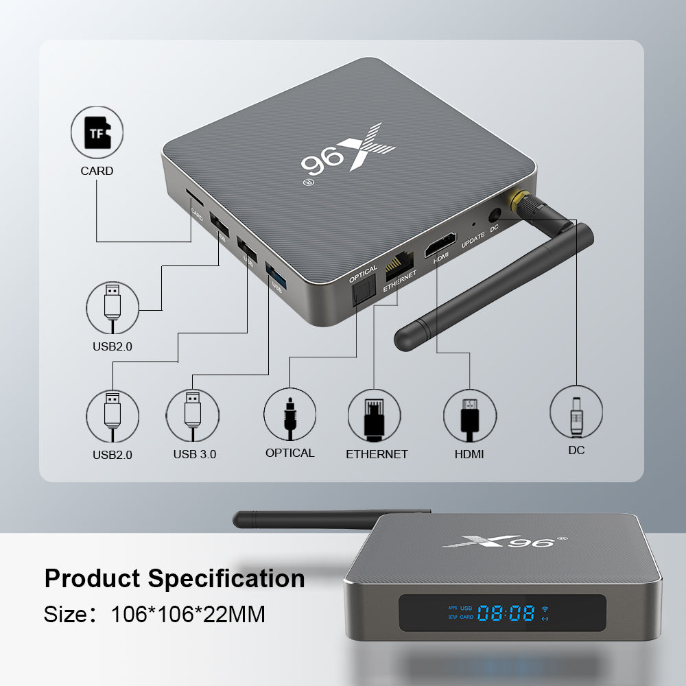 X96 X6 Octa Core Rockchip RK3566 Android TV Box