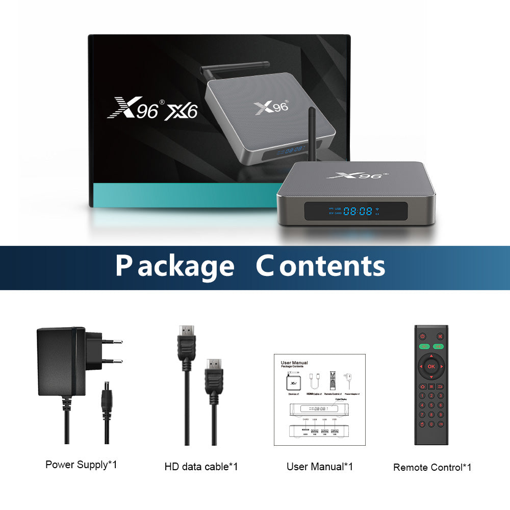 X96 X6 Octa Core Rockchip RK3566 Android TV Box
